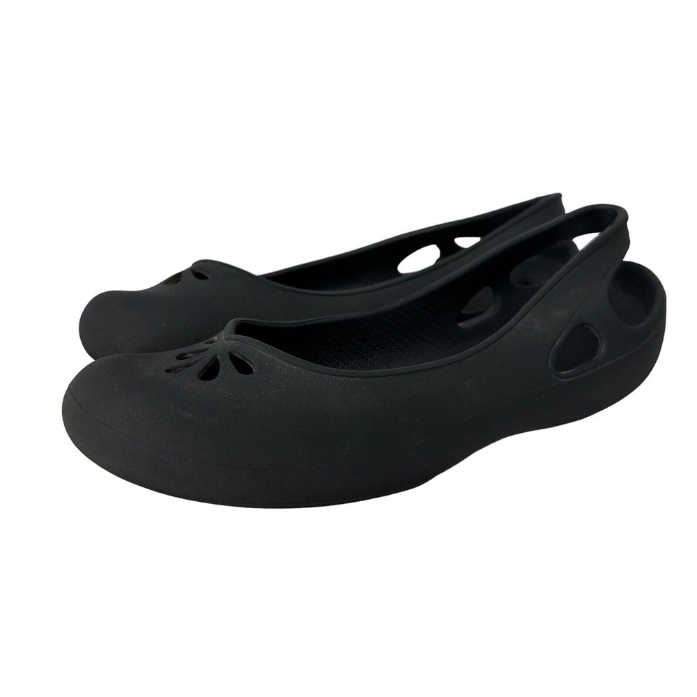 Crocs Olivia II Womens 7 Ballet Flats Black Slingback Croslite Comfort